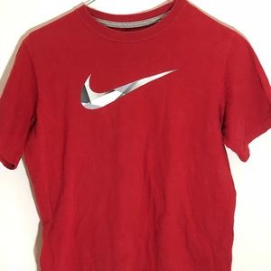 Nike Red Boys Cotton Tshirt